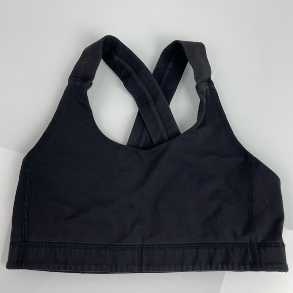lululemon athletica Other - Lululemon Bra All Sport Solid Black Cross Strap Back Keyhole Workout Athletic